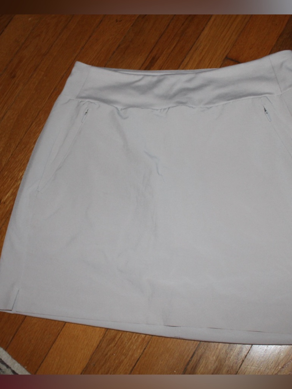 Athleta Light Gray Mini Skort with Zip Pockets